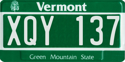 VT license plate XQY137