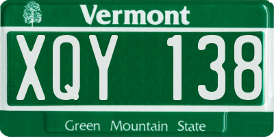 VT license plate XQY138
