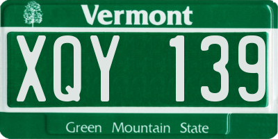 VT license plate XQY139