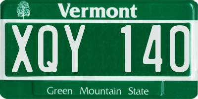 VT license plate XQY140