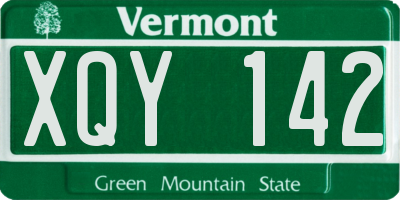 VT license plate XQY142