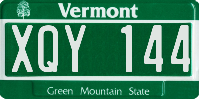 VT license plate XQY144