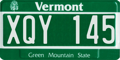VT license plate XQY145