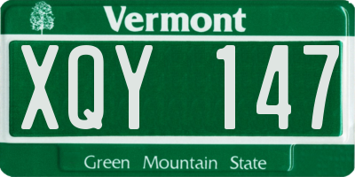 VT license plate XQY147
