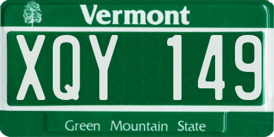 VT license plate XQY149