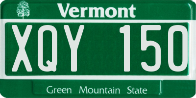 VT license plate XQY150