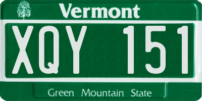 VT license plate XQY151