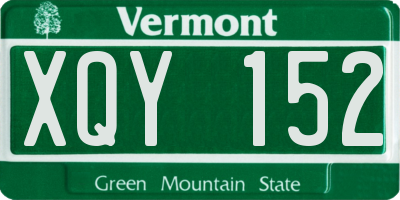 VT license plate XQY152