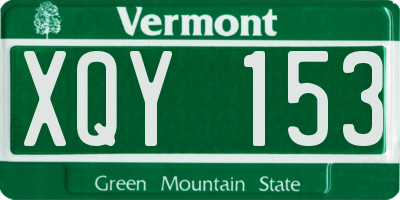 VT license plate XQY153