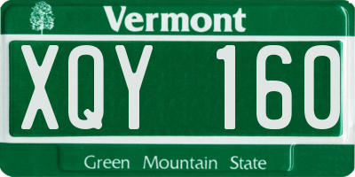 VT license plate XQY160