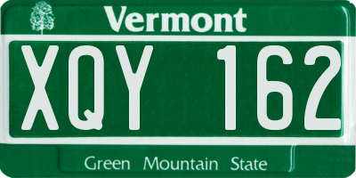VT license plate XQY162