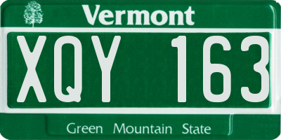 VT license plate XQY163