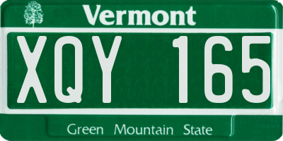 VT license plate XQY165