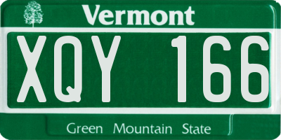 VT license plate XQY166