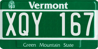 VT license plate XQY167