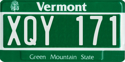 VT license plate XQY171