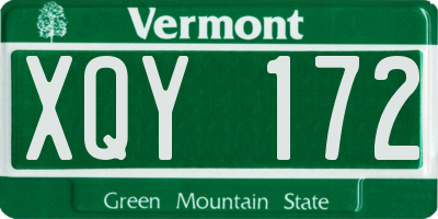 VT license plate XQY172