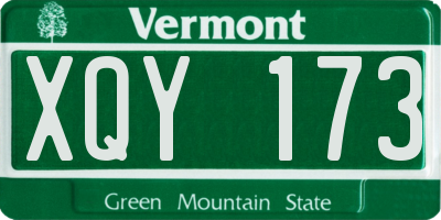 VT license plate XQY173