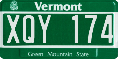 VT license plate XQY174