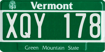 VT license plate XQY178