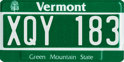 VT license plate XQY183