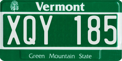 VT license plate XQY185