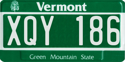 VT license plate XQY186