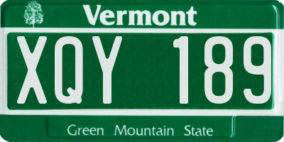 VT license plate XQY189