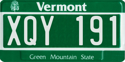 VT license plate XQY191