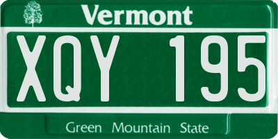 VT license plate XQY195