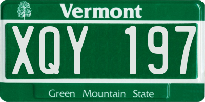 VT license plate XQY197