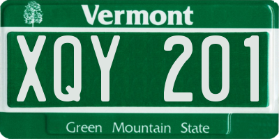 VT license plate XQY201