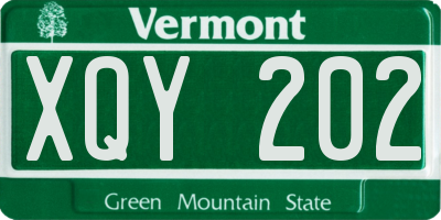 VT license plate XQY202