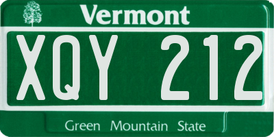 VT license plate XQY212
