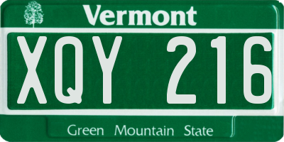 VT license plate XQY216