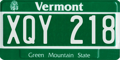 VT license plate XQY218