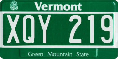 VT license plate XQY219