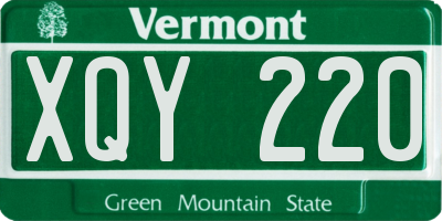 VT license plate XQY220