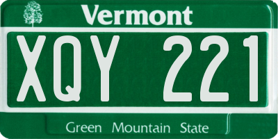 VT license plate XQY221