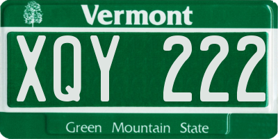 VT license plate XQY222