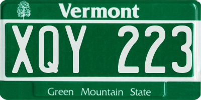 VT license plate XQY223