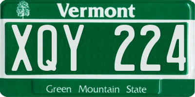 VT license plate XQY224