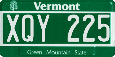 VT license plate XQY225