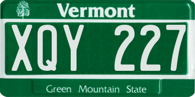 VT license plate XQY227
