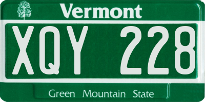 VT license plate XQY228