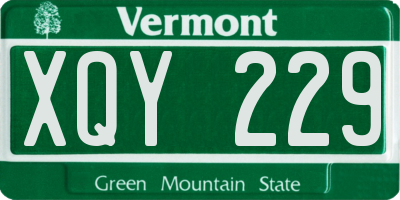 VT license plate XQY229