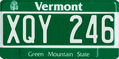 VT license plate XQY246