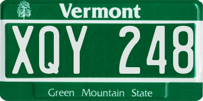 VT license plate XQY248