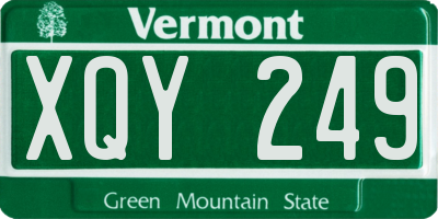 VT license plate XQY249
