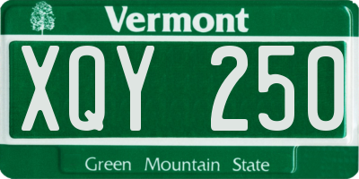 VT license plate XQY250